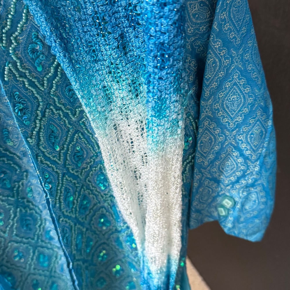 Boys Indian Kurta Blue Bling - Picture 3 of 4